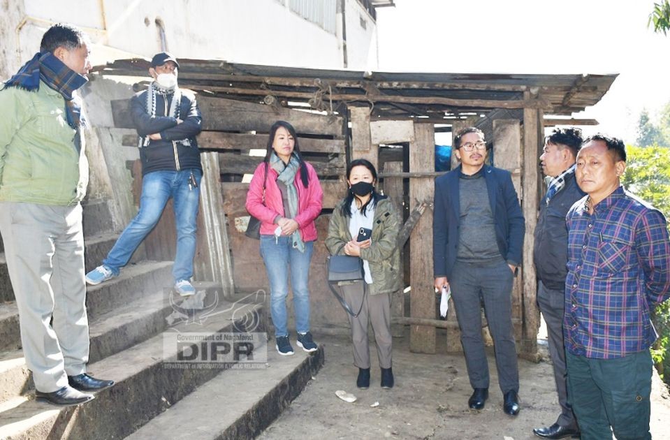 The team during the inspection team inspected the slaughter house in an around Wokha town on January 18. (DIPR Photo)